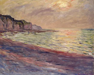 A Pourville-i strand, lenyugvó nap, 1882